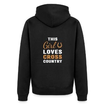 Rider This Girl Loves Cross Country - Unisex Premium Organic Zip Hoodie - black - Back - Nico (187cm)