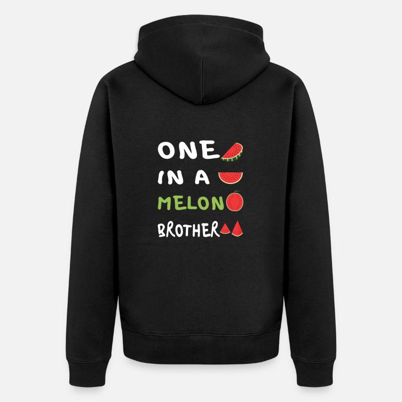 Einer in einer Melone - Unisex Premium Bio Zip Hoodie - Schwarz