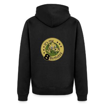 It's My 8th Birthday | 8 Years Birthday - Unisex Premium Bio Zip Hoodie - Schwarz - Hinten - Nico (187cm)