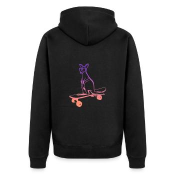 Skateboard Kangourou Skateboard Skater - Veste à capuche bio Premium Unisexe - noir - Dos - Nico (187cm)