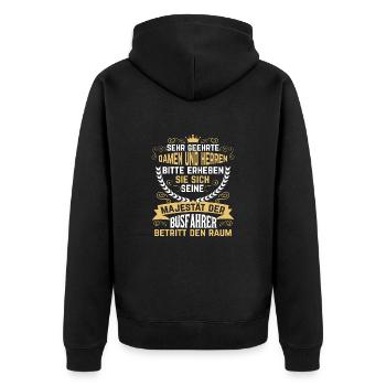 Busfahrer Berufung Beruf Arbeit Geschenk - Unisex Premium Bio Zip Hoodie - Schwarz - Hinten - Nico (187cm)