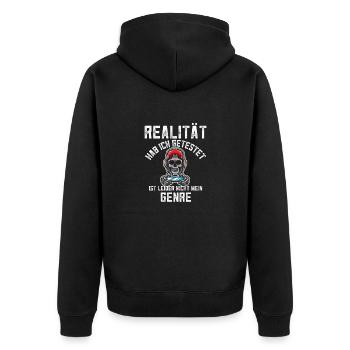 Gamer Controller Realität Genre VR Halloween - Unisex Premium Bio Zip Hoodie - Schwarz - Hinten - Nico (187cm)