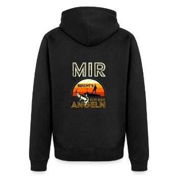 Mir reichts ich geh' angeln Angler Geschenkidee - Unisex Premium Bio Zip Hoodie - Schwarz - Hinten - Nico (187cm)