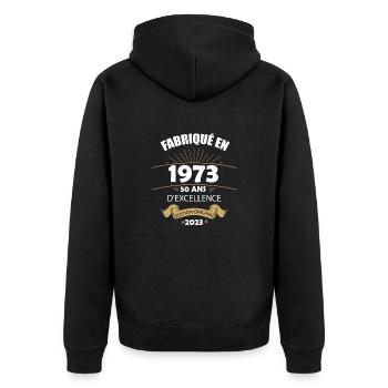 Fabriqué En 1973 Né En 1973 50 Ans Anniversaire - Veste à capuche bio Premium Unisexe - noir - Dos - Nico (187cm)