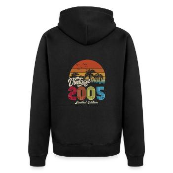 Vintage unique copy 2005 Limited edition - Unisex Premium Organic Zip Hoodie - black - Back - Nico (187cm)