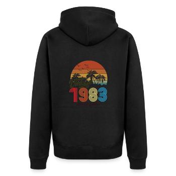 Unique vintage copy 1983 Limited edition - Unisex Premium Organic Zip Hoodie - black - Back - Nico (187cm)