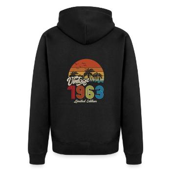 Vintage unique copy 1963 Limited edition - Unisex Premium Organic Zip Hoodie - black - Back - Nico (187cm)
