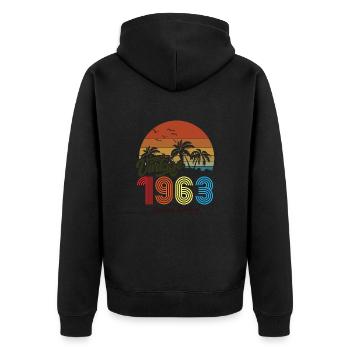 Vintage unique copy 1963 Limited edition - Unisex Premium Organic Zip Hoodie - black - Back - Nico (187cm)