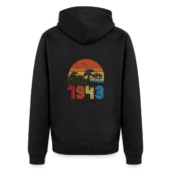 Vintage unique copy 1943 Limited edition - Unisex Premium Organic Zip Hoodie - black - Back - Nico (187cm)