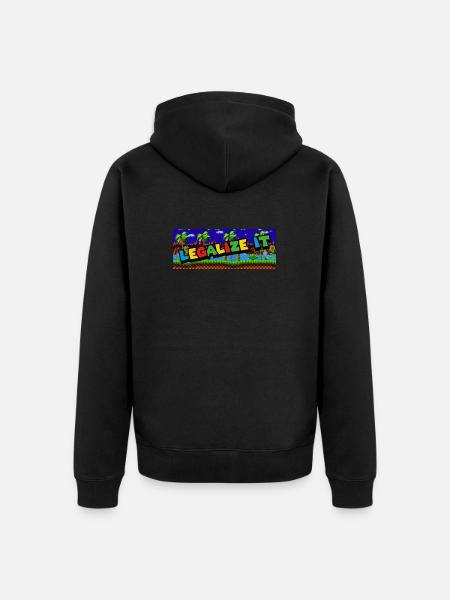 Retro 8-Bit Statement - Unisex Premium Bio Zip Hoodie - Schwarz