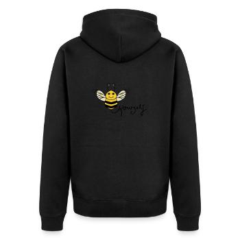 Bee yourself - Unisex Premium Bio Zip Hoodie - Schwarz - Hinten - Nico (187cm)