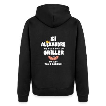Alexandre roi barbecue cadeau alexandre fêtes - Veste à capuche bio Premium Unisexe - noir - Dos - Nico (187cm)