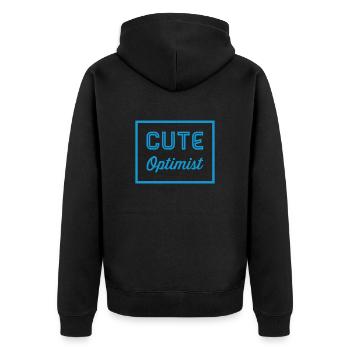 cute optimist children's gift idea - Unisex Premium Organic Zip Hoodie - black - Back - Nico (187cm)