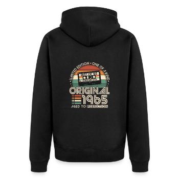 Original 1965 Jahrgang Vintage Retro Geburtstag - Unisex Premium Bio Zip Hoodie - Schwarz - Hinten - Nico (187cm)