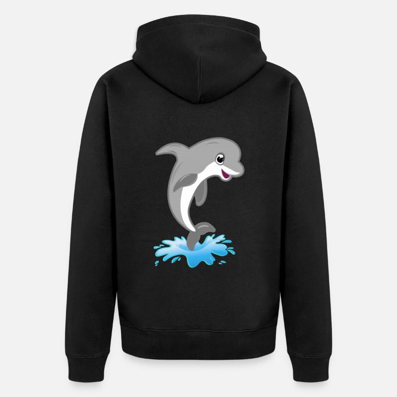 Springender süßer Delfin - Unisex Premium Bio Zip Hoodie - undefined