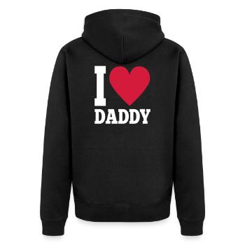 I love daddy - Unisex Premium Organic Zip Hoodie - black - Back - Nico (187cm)