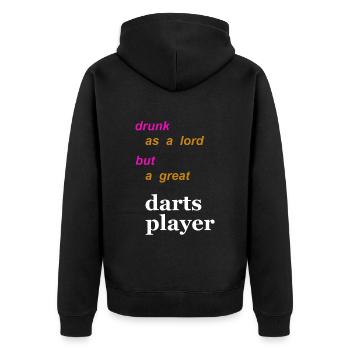 fléchettes et bière - Veste à capuche bio Premium Unisexe - noir - Dos - Nico (187cm)
