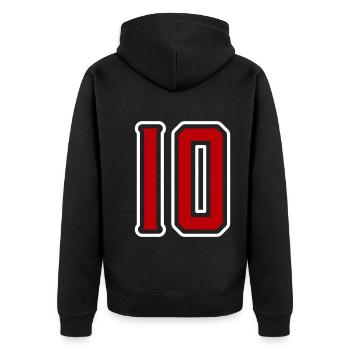 Symbole de 10 chiffres - Veste à capuche bio Premium Unisexe - noir - Dos - Nico (187cm)