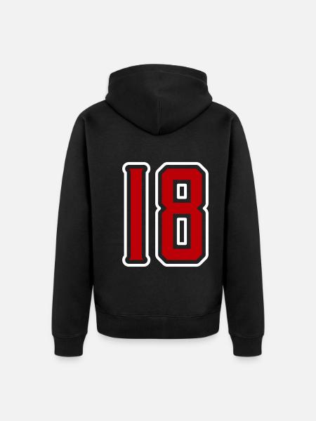 18 number symbol - Unisex Premium Organic Zip Hoodie - black