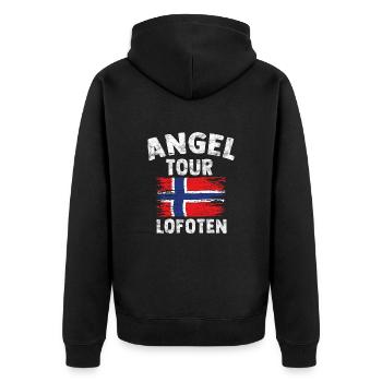LOFOTEN - Angel Tour Norvège Personnalisable - Veste à capuche bio Premium Unisexe - noir - Dos - Nico (187cm)