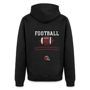 Football - Football - Unisex Premium Bio Zip Hoodie - Schwarz - Hinten - Nico (187cm)