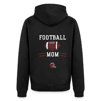 Football Mom - Football - Unisex Premium Bio Zip Hoodie - Schwarz - Hinten - Nico (187cm)