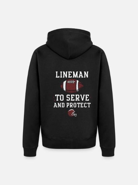 Lineman To Serve And Protect - Unisex Premium Organic Zip Hoodie - black