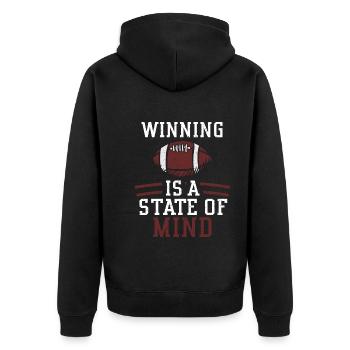 Winning is a state of mind - Unisex Premium Bio Zip Hoodie - Schwarz - Hinten - Nico (187cm)