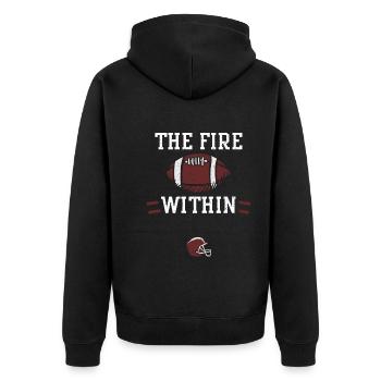 The fire within - Football - Unisex Premium Organic Zip Hoodie - black - Back - Nico (187cm)
