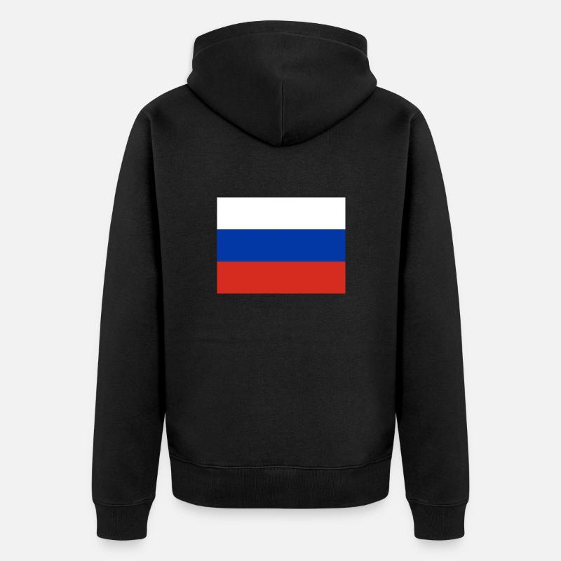 Drapeau russe - Veste à capuche bio Premium Unisexe - noir