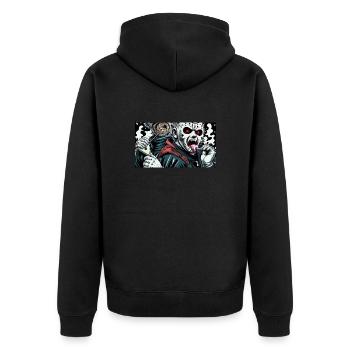 Eiscreme lecken maskierter Psycho - Unisex Premium Bio Zip Hoodie - Schwarz - Hinten - Nico (187cm)