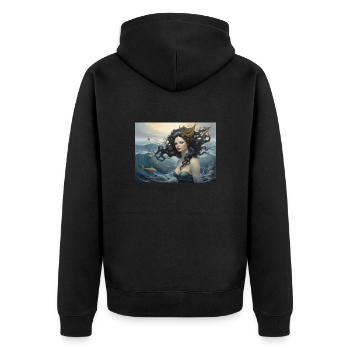 sirène - Veste à capuche bio Premium Unisexe - noir - Dos - Nico (187cm)