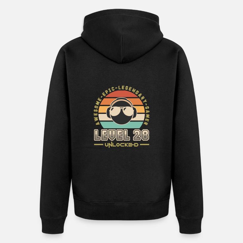 Stufe 28 - Unisex Premium Bio Zip Hoodie - Schwarz