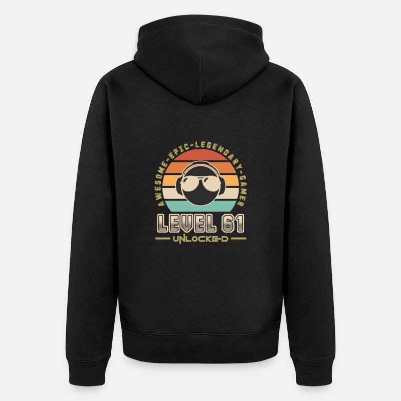 Level 61 - Veste à capuche bio Premium Unisexe - noir