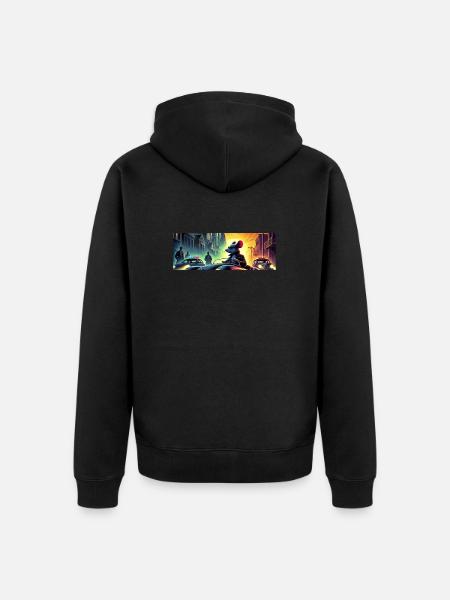 Ich, Ratte - Unisex Premium Bio Zip Hoodie - Schwarz