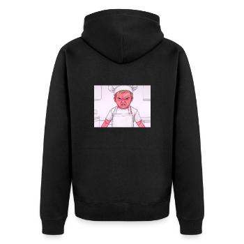 IMG 1343 - Unisex Premium Organic Zip Hoodie - black - Back - Nico (187cm)