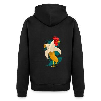 Poulet Banane Poulets Agriculteur Agriculteur Ferme - Veste à capuche bio Premium Unisexe - noir - Dos - Nico (187cm)