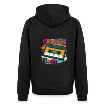 best of 1981 cassette 80s 41st birthday - Veste à capuche bio Premium Unisexe - noir - Dos - Nico (187cm)