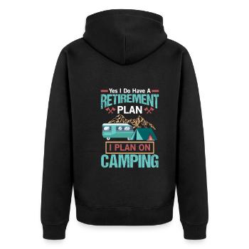 Plan de retraite - Cadeau camping-car - Veste à capuche bio Premium Unisexe - noir - Dos - Nico (187cm)