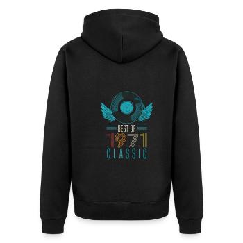Best of 1971 Classic 51st Birthday Record - Unisex Premium Organic Zip Hoodie - black - Back - Nico (187cm)