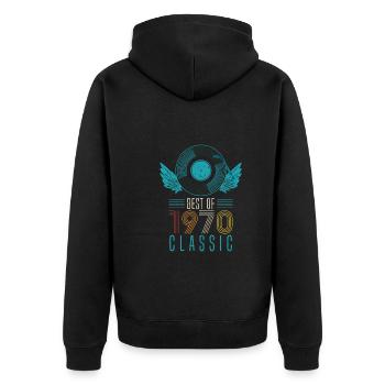 Best of 1970 Classic 52nd Birthday Record - Unisex Premium Organic Zip Hoodie - black - Back - Nico (187cm)