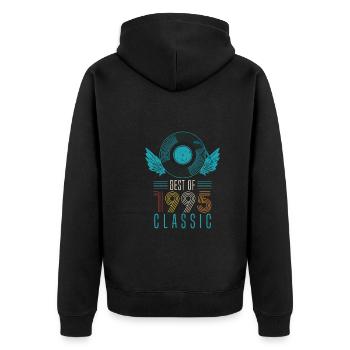 Best of 1995 Classic 27th Birthday Record - Unisex Premium Organic Zip Hoodie - black - Back - Nico (187cm)