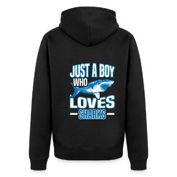 Requins - Veste à capuche bio Premium Unisexe - noir - Dos - Nico (187cm)