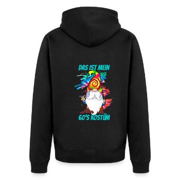 das ist mein 60's Kostüm - 1960er jahre - Unisex Premium Bio Zip Hoodie - Schwarz - Hinten - Nico (187cm)