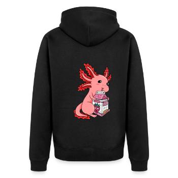 Axolotl Cadeau Terre Lait Axolotl Costume - Veste à capuche bio Premium Unisexe - noir - Dos - Nico (187cm)