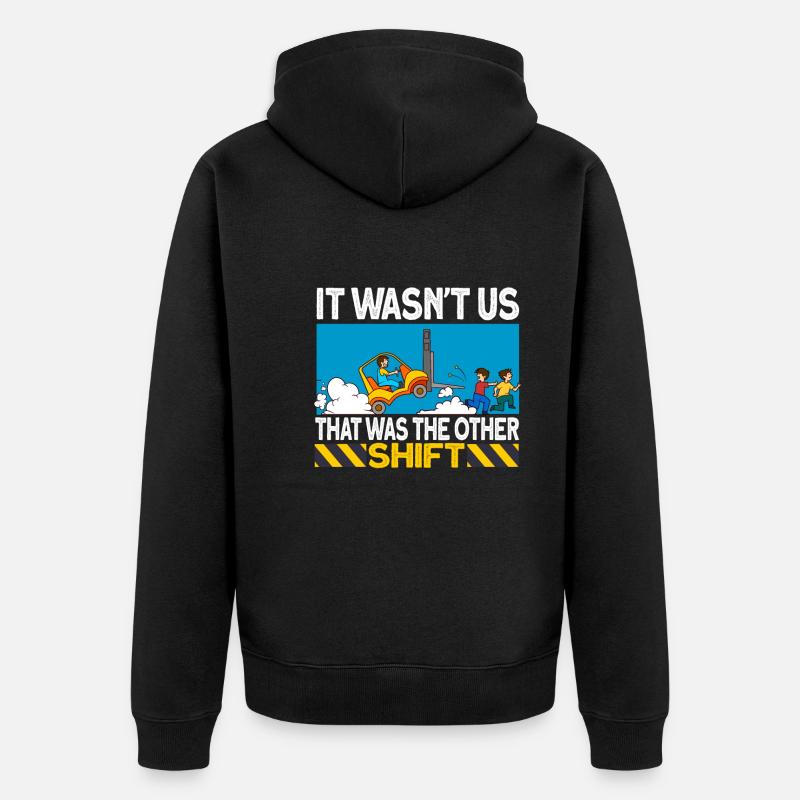 staplerfahrer Stapler Geschenk Gabelstapler Spruch - Unisex Premium Bio Zip Hoodie - Schwarz