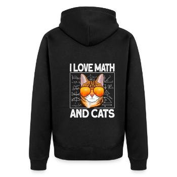 mathématiques professeur de mathématiques chat maths arithmétique - Veste à capuche bio Premium Unisexe - noir - Dos - Nico (187cm)