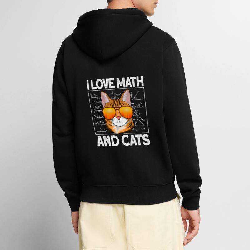 mathematics math teacher cat math arithmetic Unisex Premium Organic Zip Hoodie