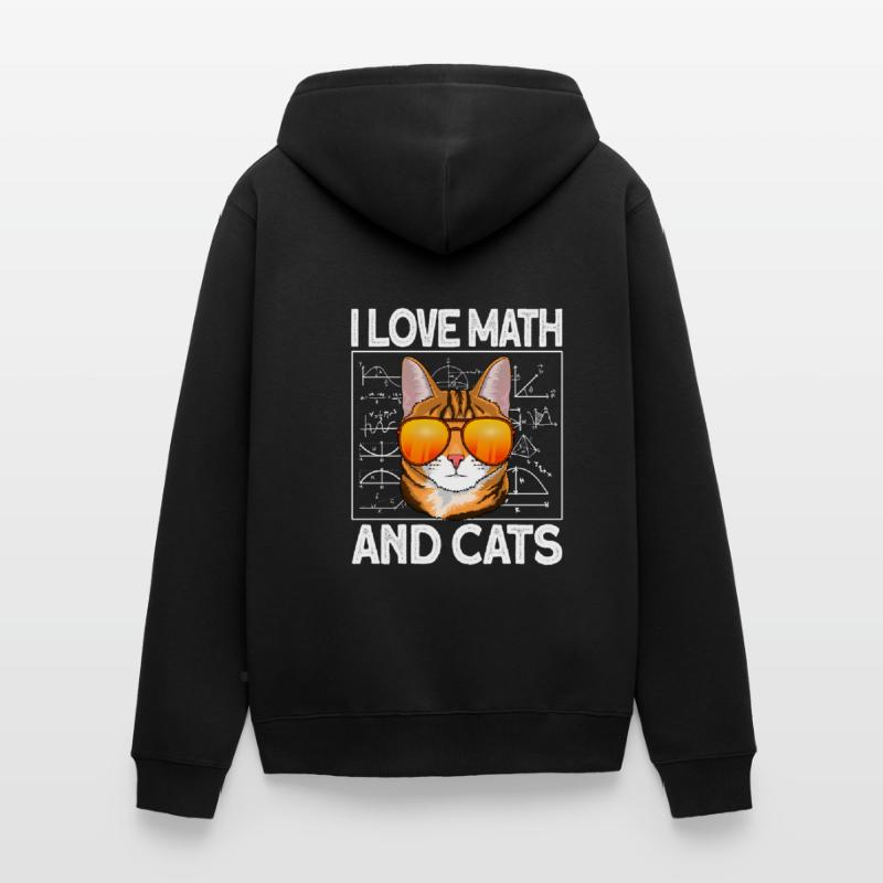 mathematics math teacher cat math arithmetic Unisex Premium Organic Zip Hoodie