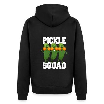 tanzende Gurken Dabbing Gurke Gemüse - Unisex Premium Bio Zip Hoodie - Schwarz - Hinten - Nico (187cm)